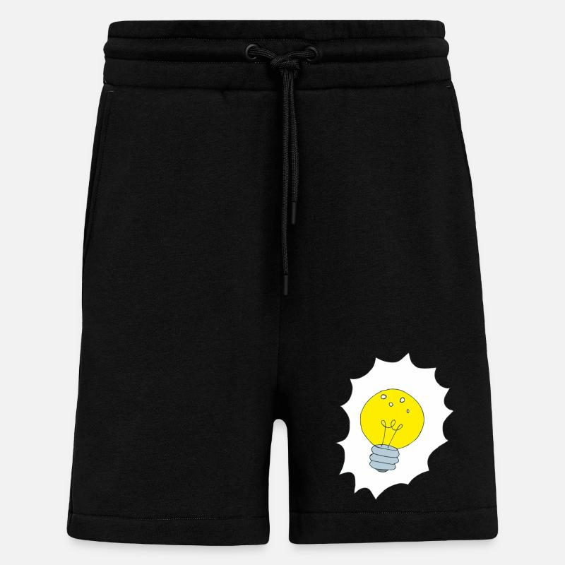 Illustration créative de l’ampoule - Short bio décontracté fabriqué en UE - SOLID BLACK