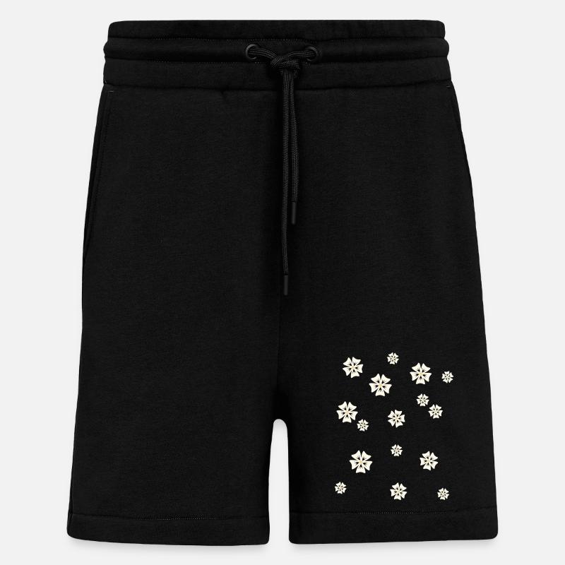 Blumenmuster in schlichtem Stil - Shorts - made by SPREAD - SOLID BLACK