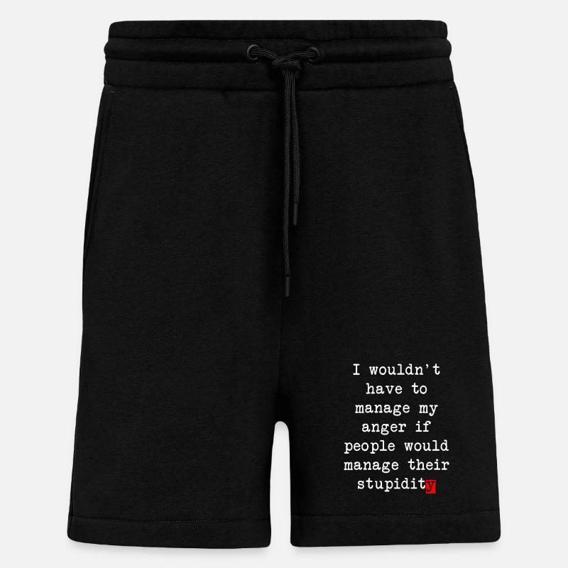 Anger Management – Humorous Statement - Shorts - made by SPREAD - SOLID BLACK