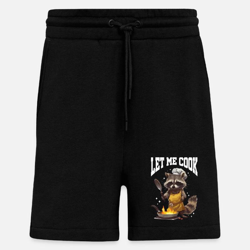 Waschbär Let Me Cook Meme - Shorts - made by SPREAD - SOLID BLACK