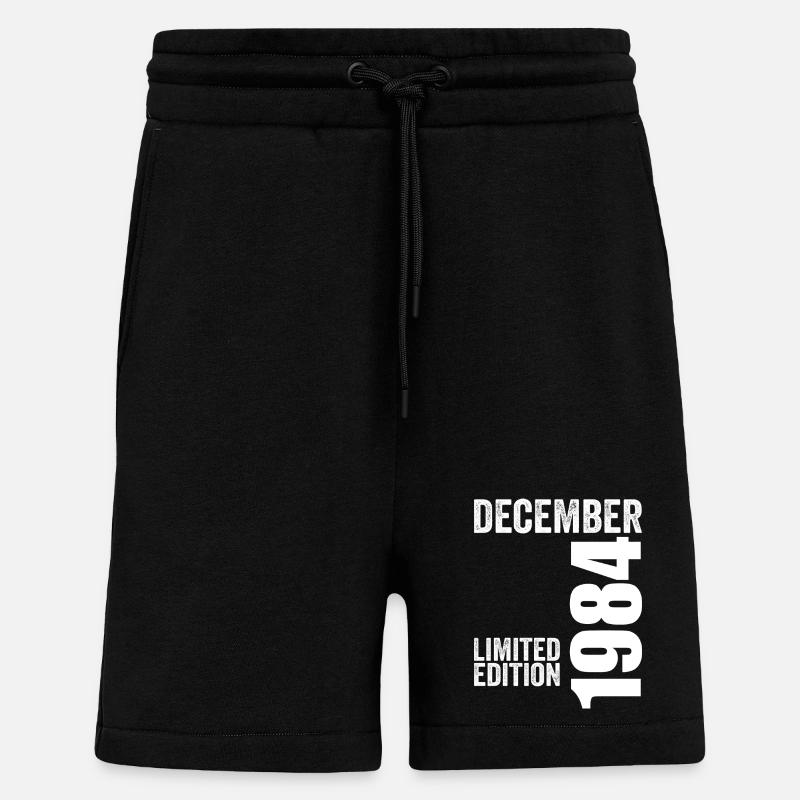Cadeau Anniversaire Rétro - Décembre 1984 - Short bio décontracté fabriqué en UE - SOLID BLACK