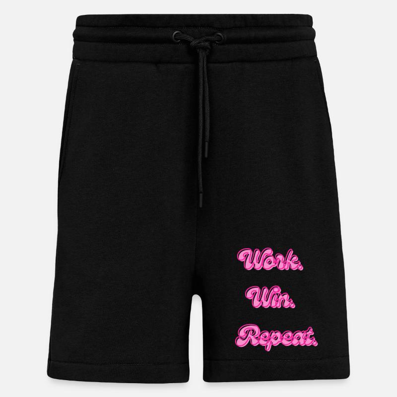 Work Win wiederholt Retro Neon - Shorts - made by SPREAD - SOLID BLACK