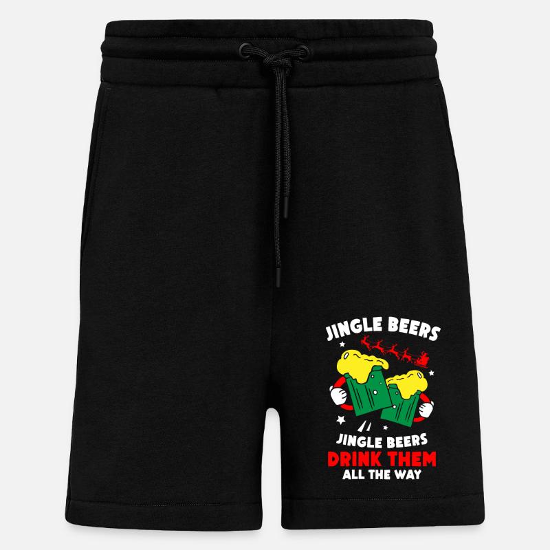 Bières du Père Noël - Short bio décontracté fabriqué en UE - SOLID BLACK