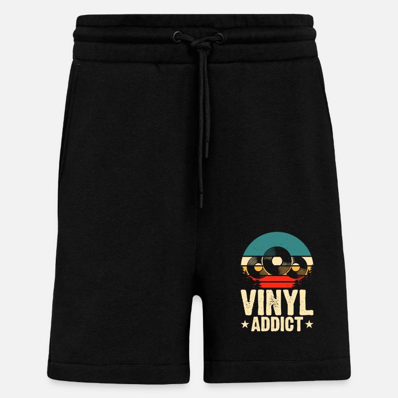 Vinyl Addict - Shorts - made by SPREAD - SOLID BLACK