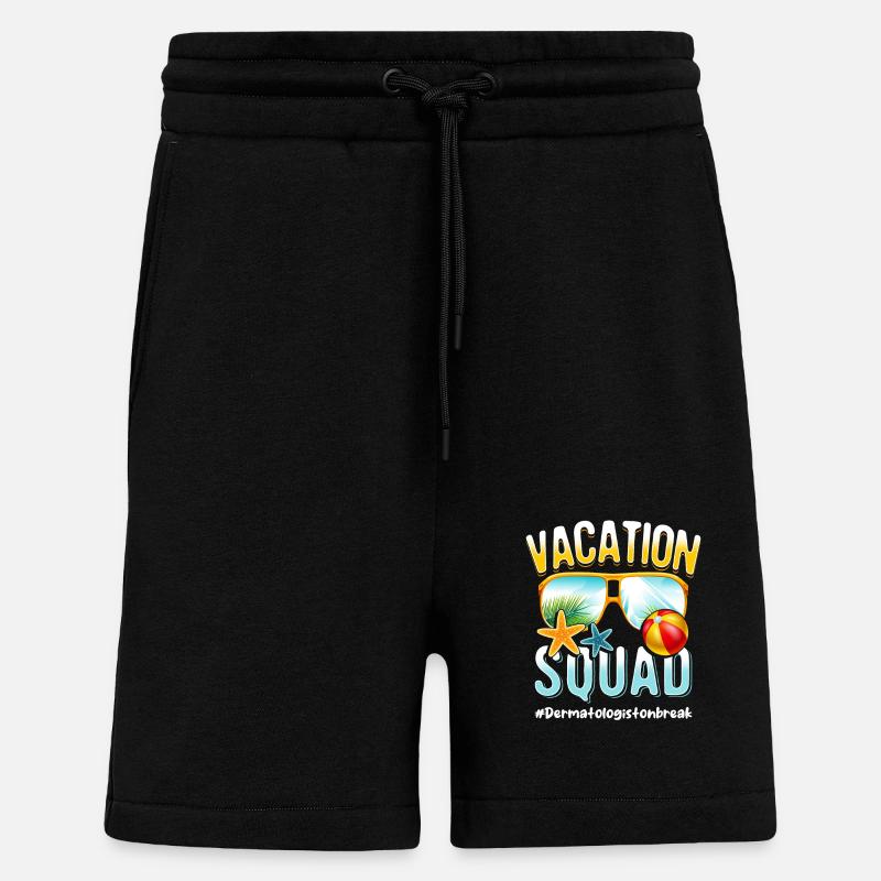 Dermatologue Vacation Squad #Dermatologistonbreak - Short bio décontracté fabriqué en UE - SOLID BLACK