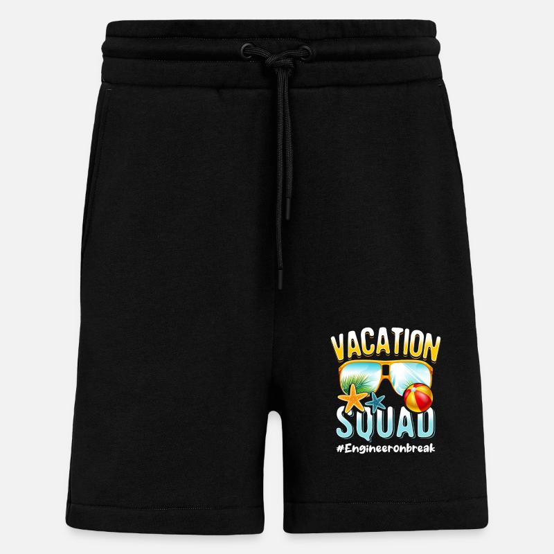 Ingénieur Vacation Squad #Engineeronbreak - Short bio décontracté fabriqué en UE - SOLID BLACK