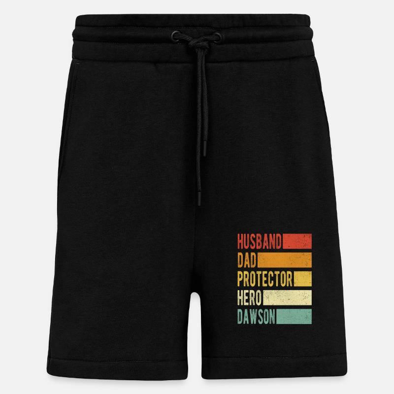 Dawson nom papa cadeau - Short bio décontracté fabriqué en UE - SOLID BLACK