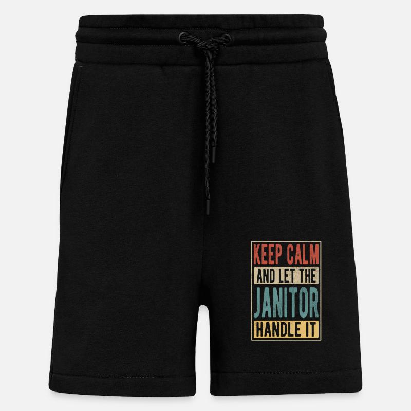Cadeau rétro de concierge - Short bio décontracté fabriqué en UE - SOLID BLACK