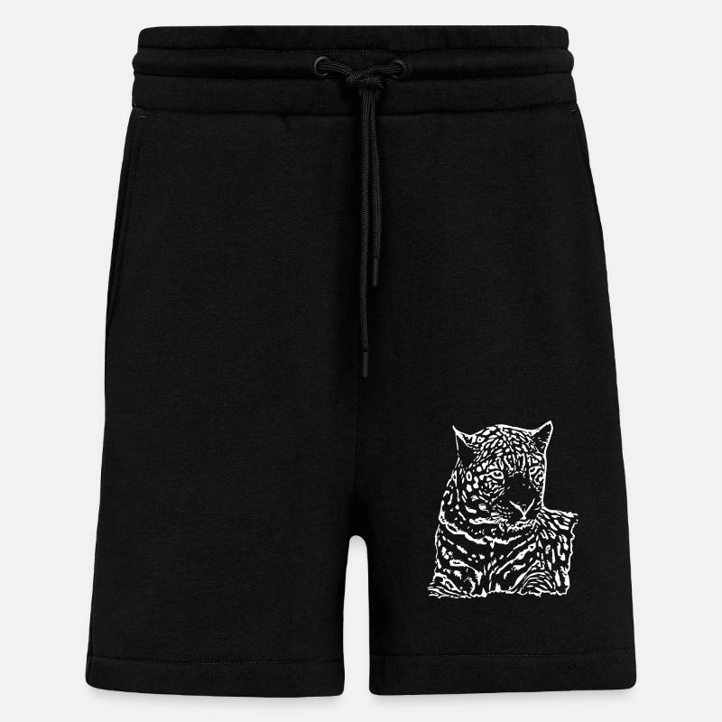 Leopard White - Shorts - made by SPREAD - SOLID BLACK