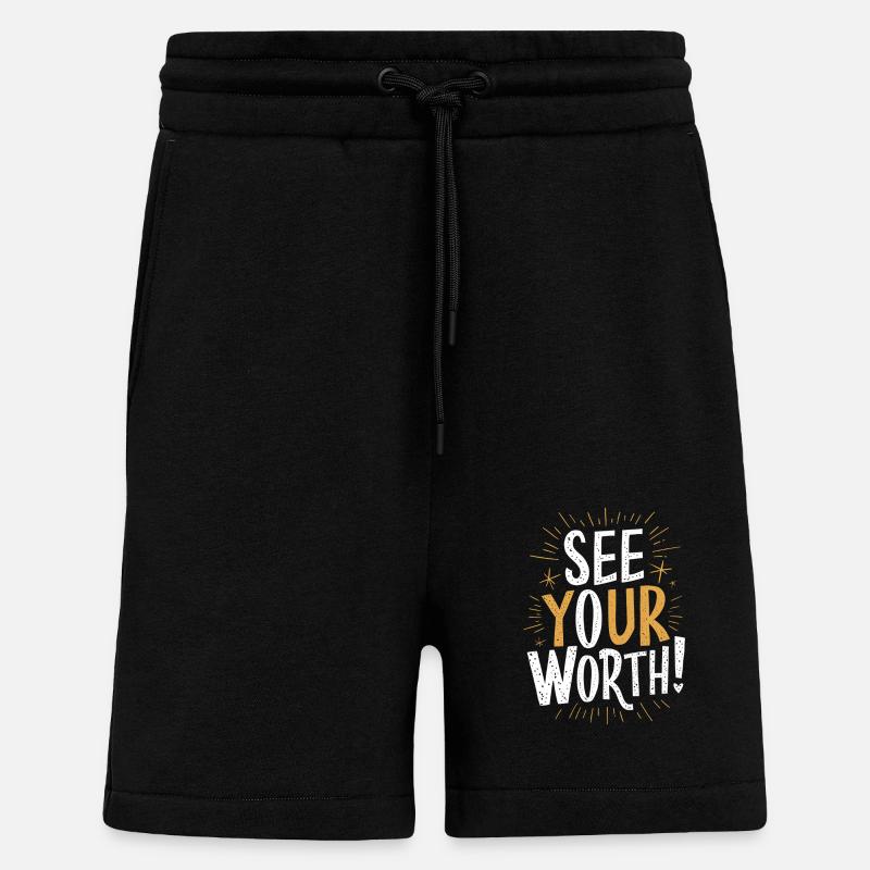 Découvrez votre valeur intrinsèque - Short bio décontracté fabriqué en UE - SOLID BLACK