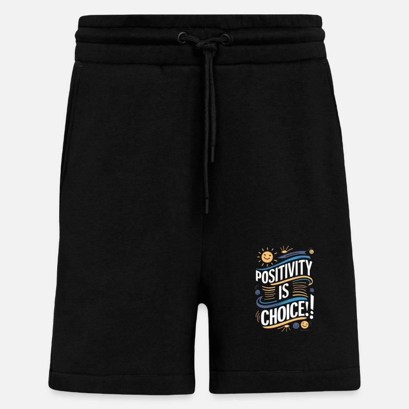 La positivité est un choix - Short bio décontracté fabriqué en UE - SOLID BLACK