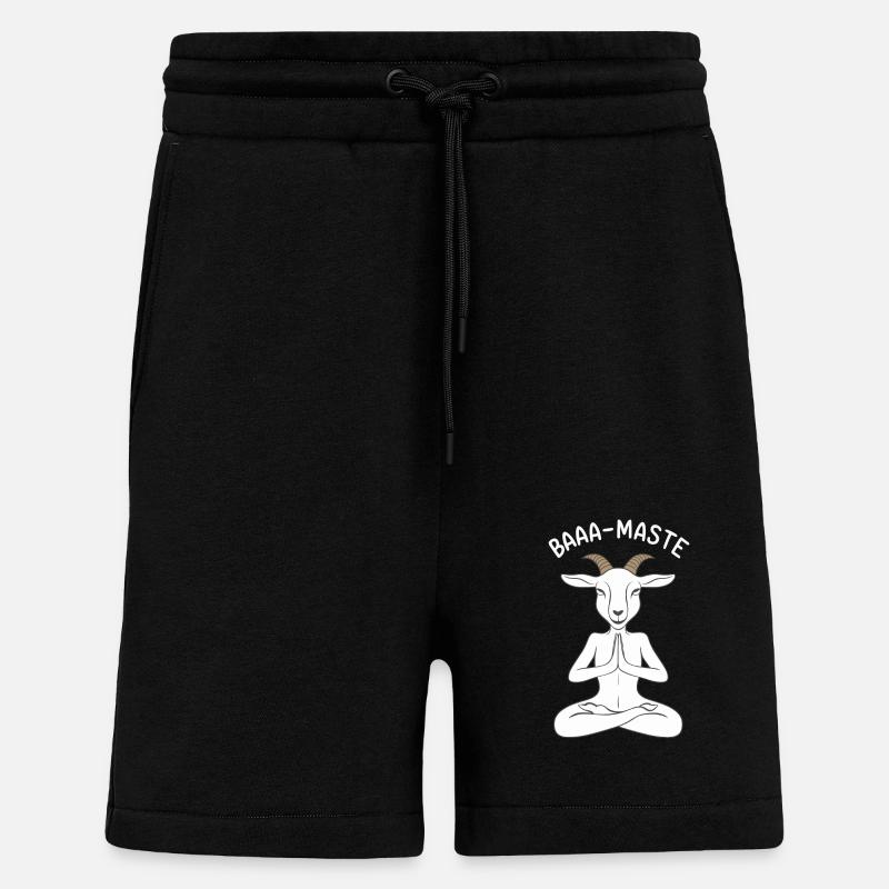 Baaa-Maste Chèvre Yoga Relaxation - Short bio décontracté fabriqué en UE - SOLID BLACK