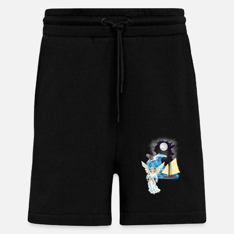 Schutzengel maritim Seemann Seefahrer Engel - Shorts - made by SPREAD - SOLID BLACK