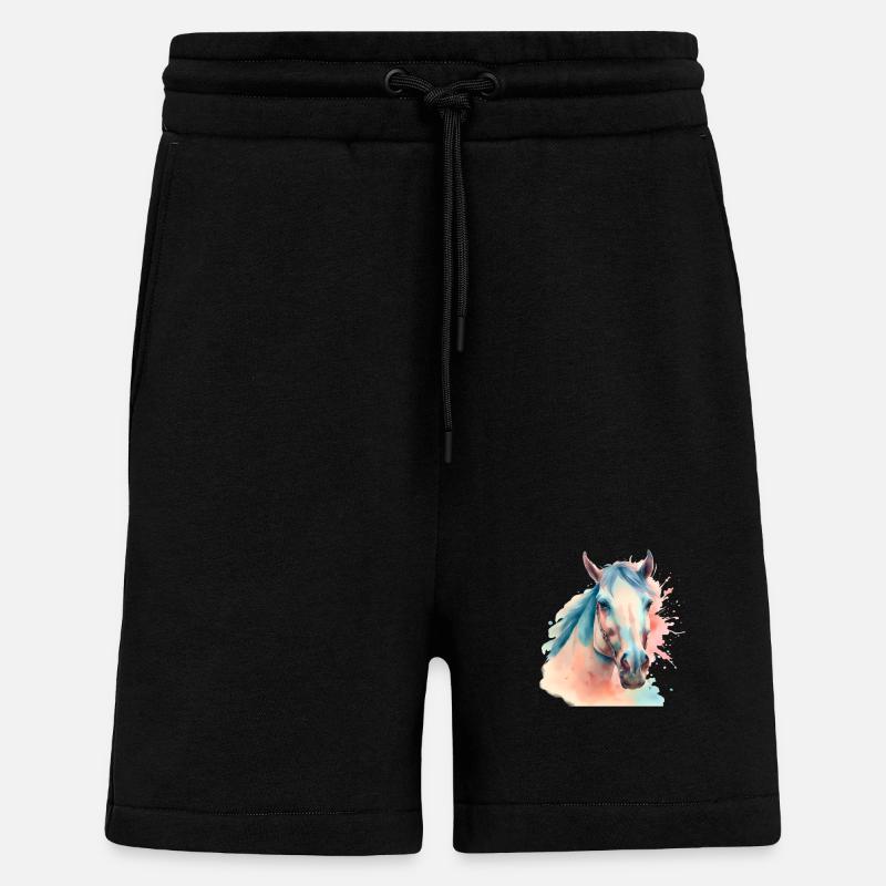 Pferd Pferde Pferdekopf - Shorts - made by SPREAD - SOLID BLACK