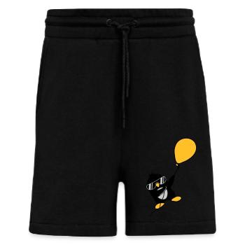 Le pingouin ballon s’envole - Short bio décontracté fabriqué en UE - SOLID BLACK - Devant