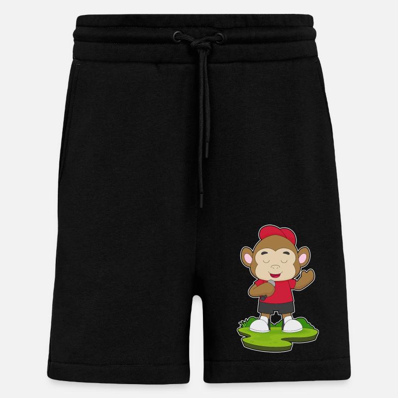 Monkey Singer Microphone - Short bio décontracté fabriqué en UE - SOLID BLACK
