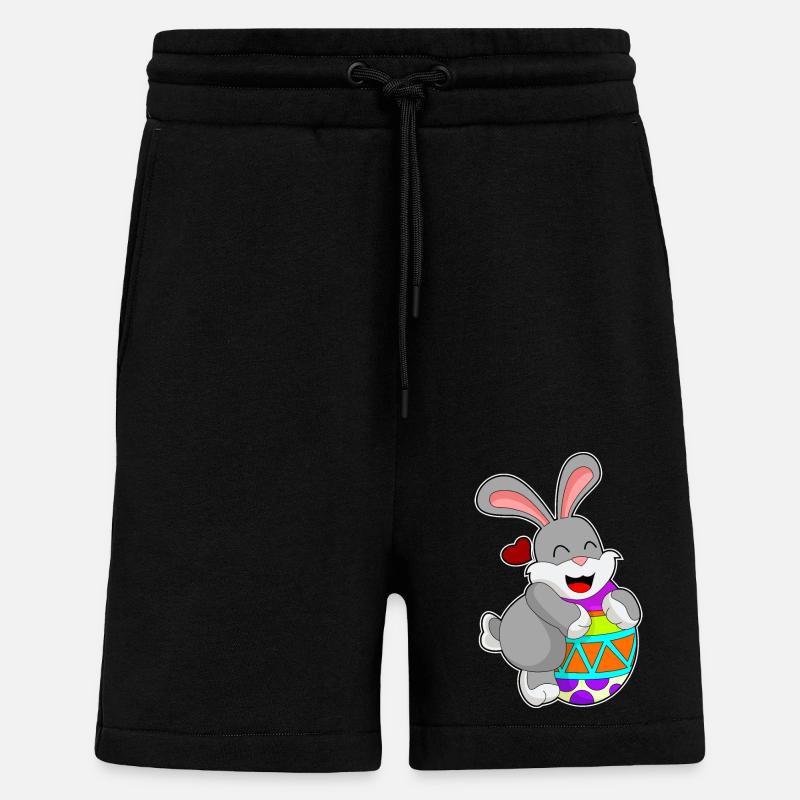 Oeuf de lapin - Short bio décontracté fabriqué en UE - SOLID BLACK