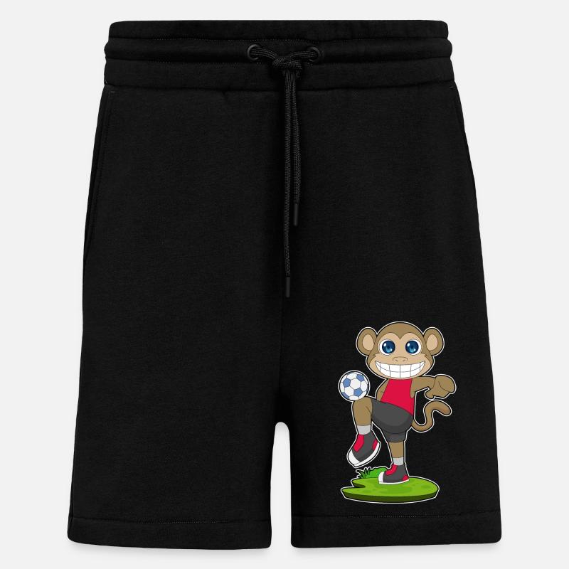 Monkey Soccer Player Soccer - Shorts - made by SPREAD - SOLID BLACK