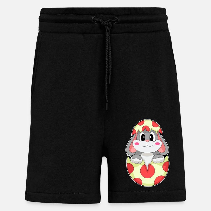 Oeuf de lapin - Short bio décontracté fabriqué en UE - SOLID BLACK