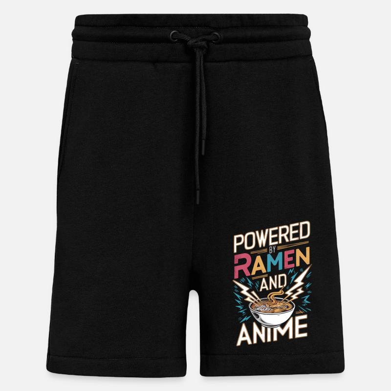 Propulsé par Ramen et Anime - Short bio décontracté fabriqué en UE - SOLID BLACK