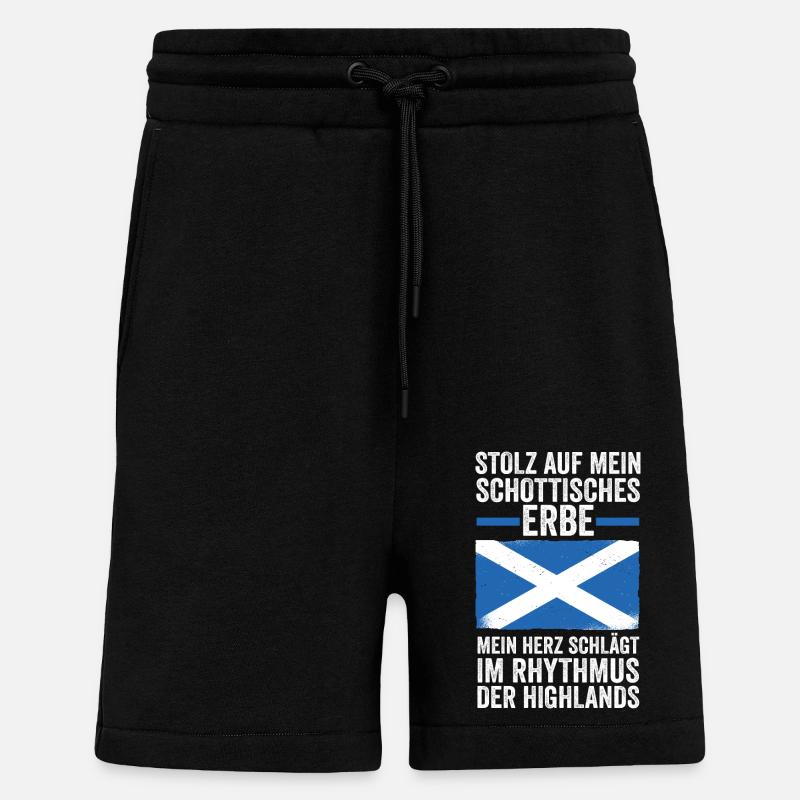 Ecossais Ecosse Ecosse Ecosse - Short bio décontracté fabriqué en UE - SOLID BLACK