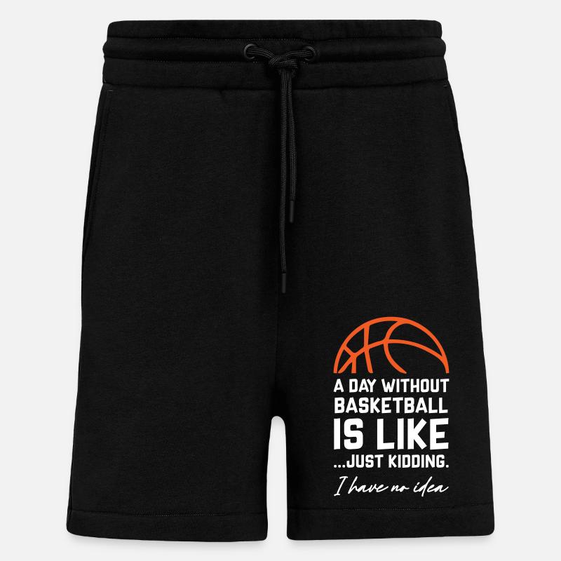 Une journée sans basket - Short bio décontracté fabriqué en UE - SOLID BLACK