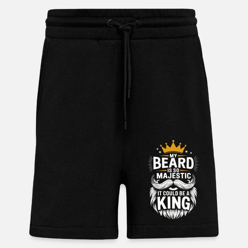 Beard Mustache Bearded Men - Shorts - made by SPREAD - SOLID BLACK