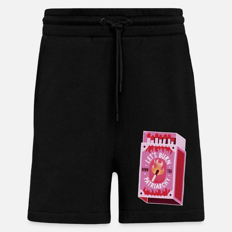Let's burn down the patriarchy - Shorts - made by SPREAD - SOLID BLACK
