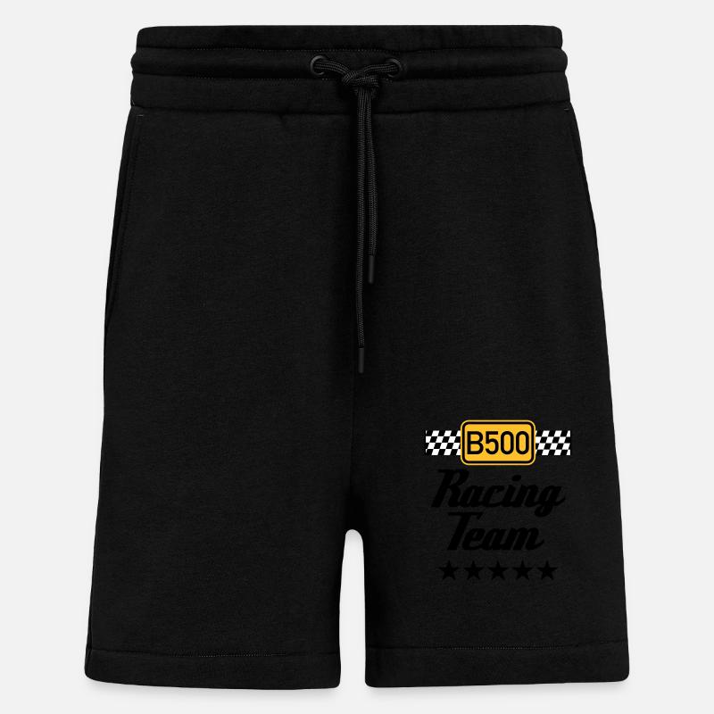 B500 Racing Team - Short bio décontracté fabriqué en UE - SOLID BLACK