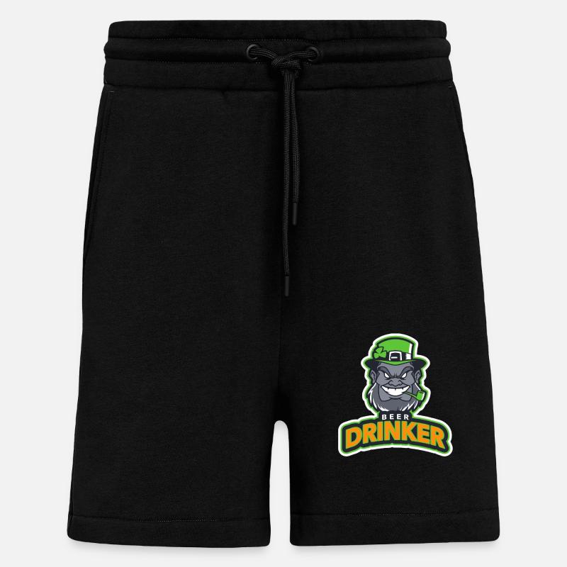 Beer Drinker - Short bio décontracté fabriqué en UE - SOLID BLACK
