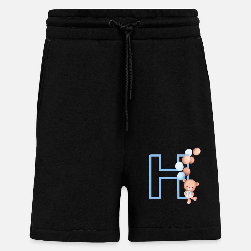 Buchstabe h blauer Bär - Shorts - made by SPREAD - SOLID BLACK