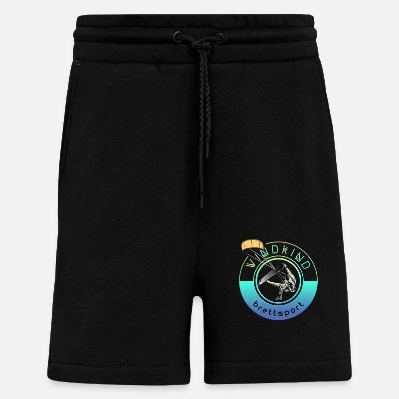 Kitesurfeur Windkind - Short bio décontracté fabriqué en UE - SOLID BLACK