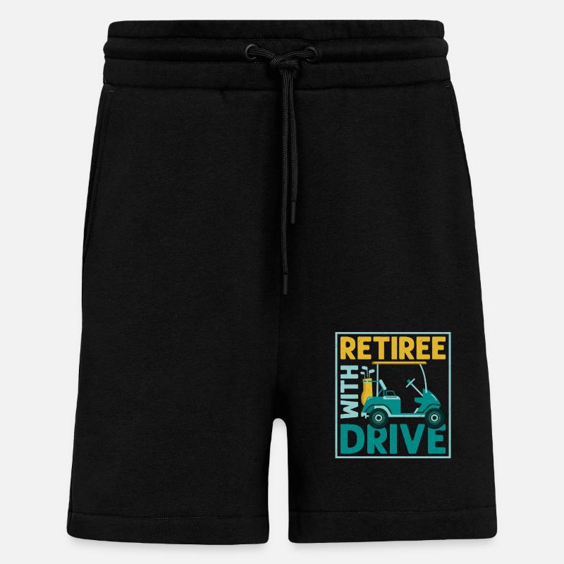 Retiree With Drive Golfer Golf - Shorts - made by SPREAD - SOLID BLACK