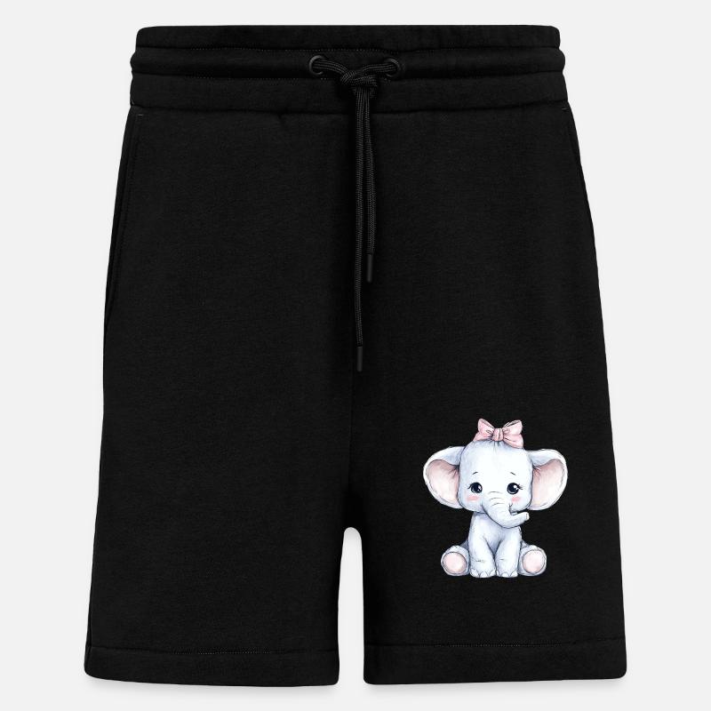 Cute Baby Elephant - Shorts - made by SPREAD - SOLID BLACK