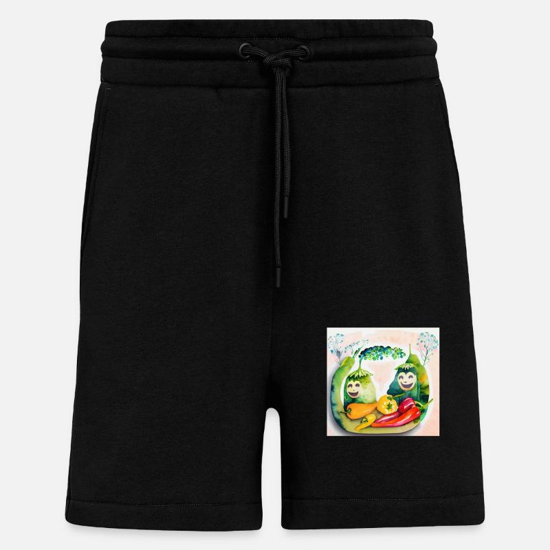Fröhliches Gemüse - Shorts - made by SPREAD - SOLID BLACK