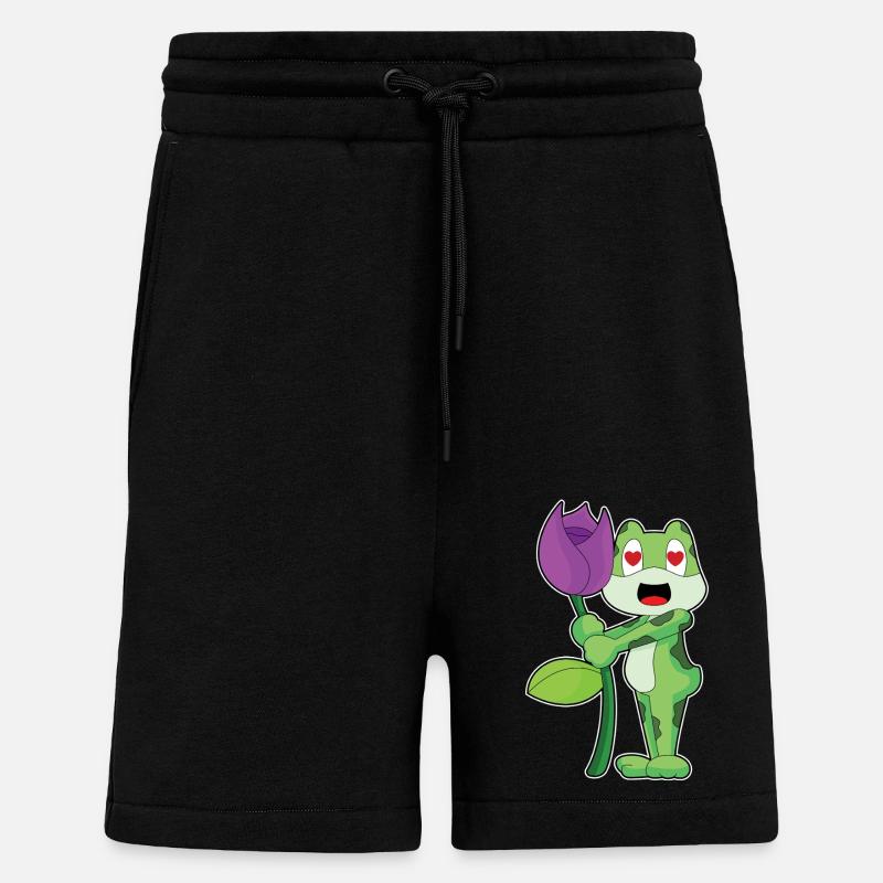 Fleur de grenouille - Short bio décontracté fabriqué en UE - SOLID BLACK