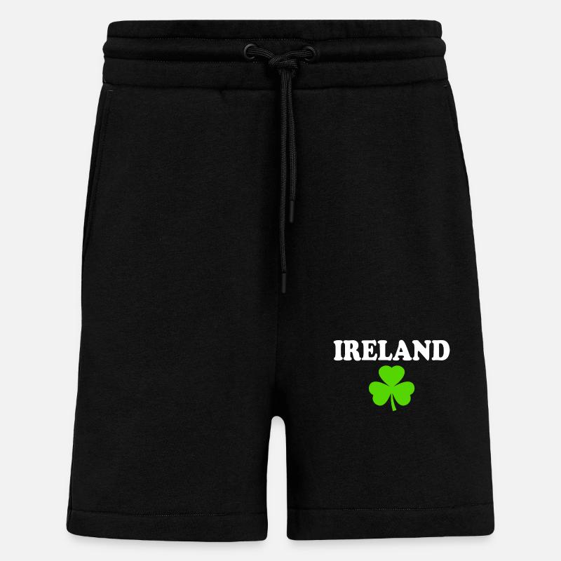 Trèfle d’Irlande - Short bio décontracté fabriqué en UE - SOLID BLACK