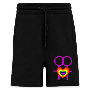 lesbienne femmes femmes symboles féminins CSD - Short bio décontracté fabriqué en UE - SOLID BLACK - Devant