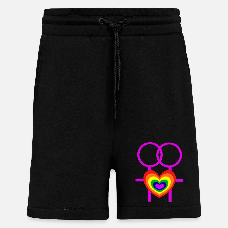 lesbisch Frauen weibliche Symbole CSD - Shorts - made by SPREAD - SOLID BLACK