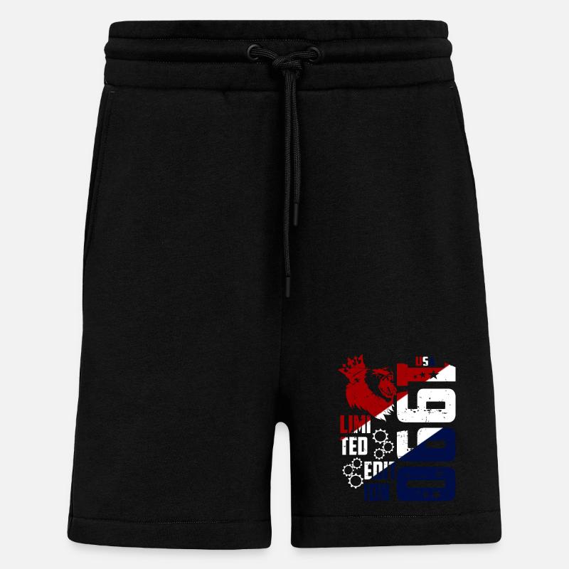 1990 Naissance aux États-Unis - Short bio décontracté fabriqué en UE - SOLID BLACK