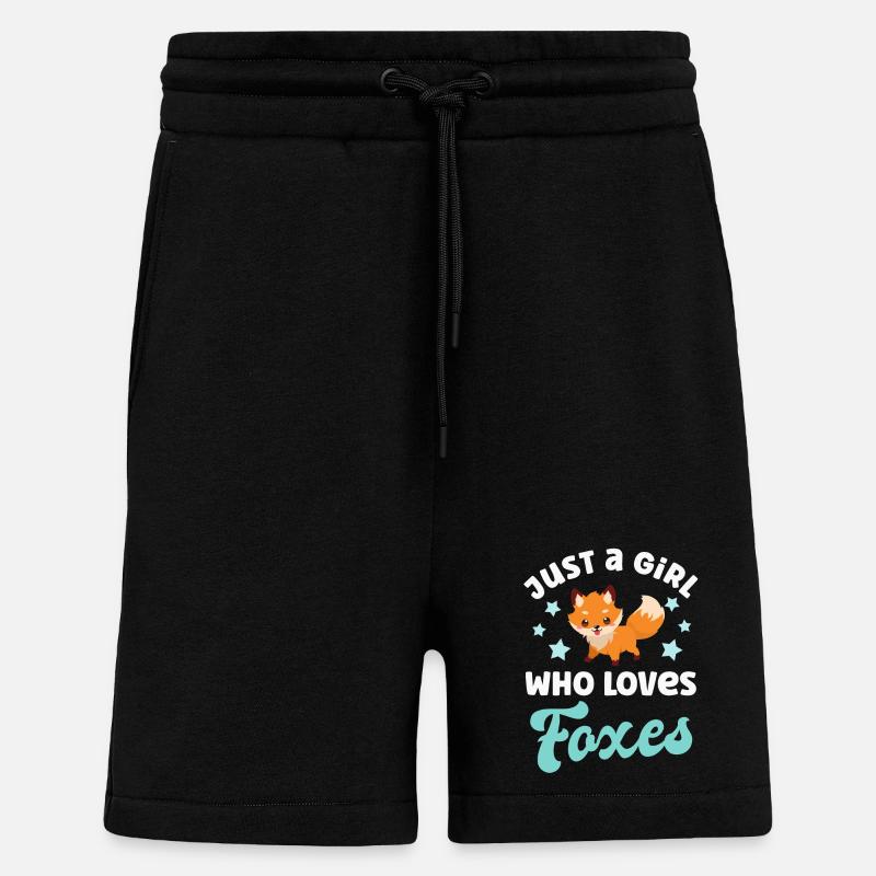 Fox foxes - Shorts - made by SPREAD - SOLID BLACK