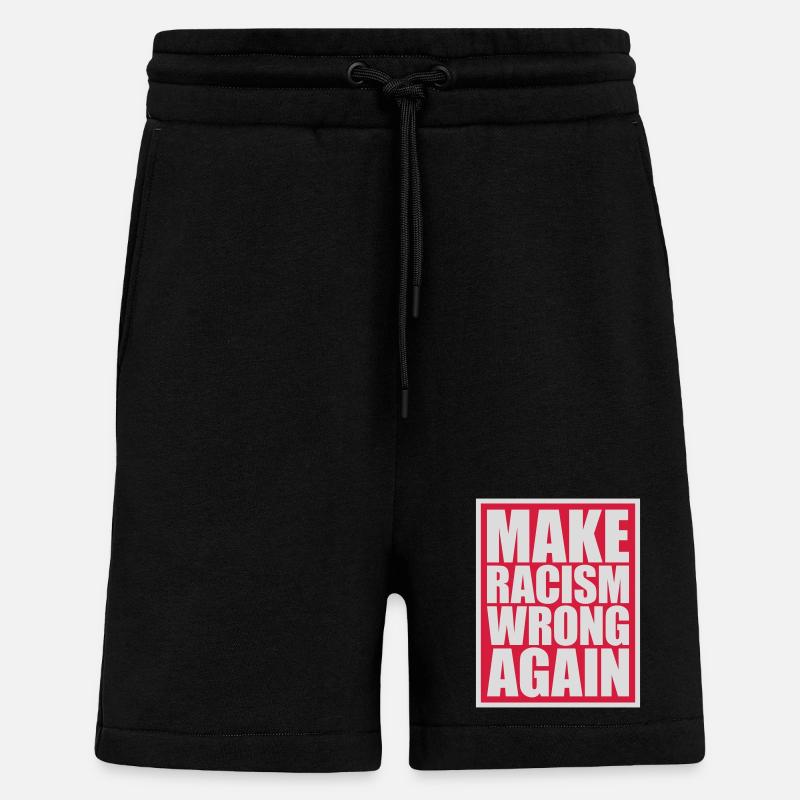 make racism wrong again - Shorts - made by SPREAD - SOLID BLACK