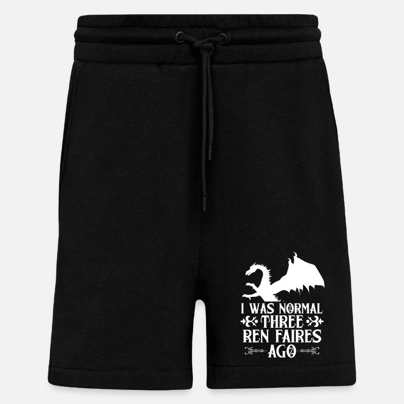 Marché médiéval - Short bio décontracté fabriqué en UE - SOLID BLACK
