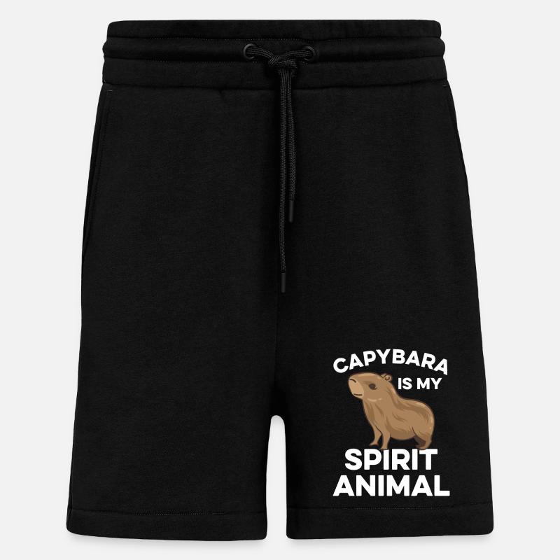 Capybara Zootier Design - Shorts - made by SPREAD - SOLID BLACK