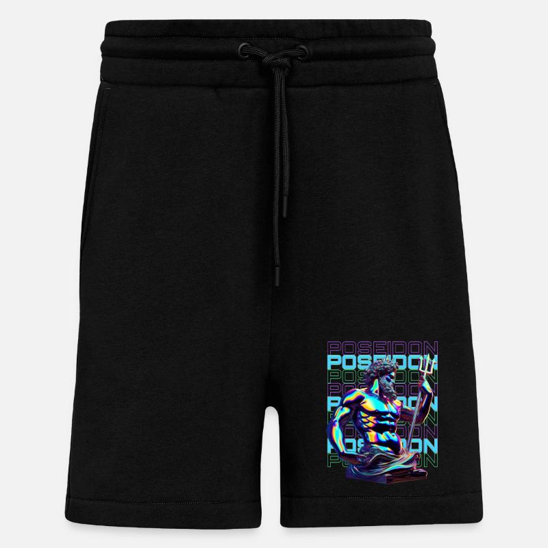 Neon Poseidon Trident - Shorts - made by SPREAD - SOLID BLACK