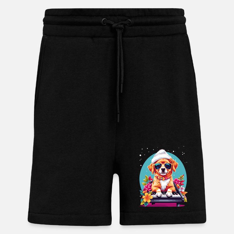 Hund mit Piano - Shorts - made by SPREAD - SOLID BLACK