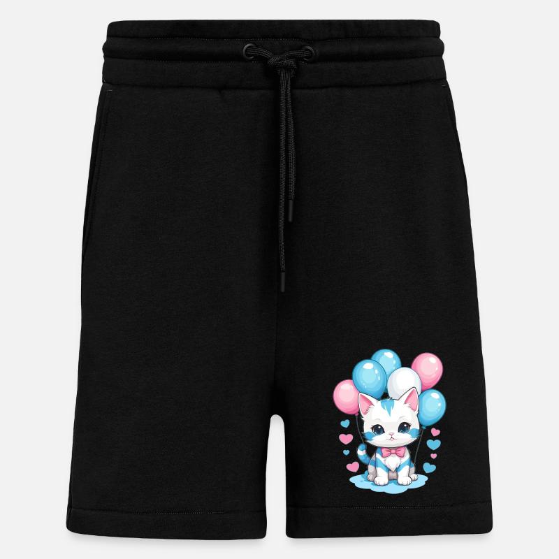 Mignon bébé chat - Short bio décontracté fabriqué en UE - SOLID BLACK