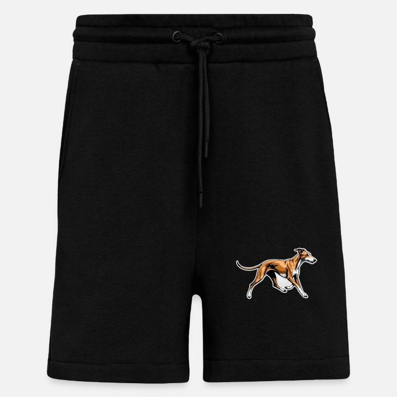 Dynamic Greyhound Running Illustration - Shorts - made by SPREAD - SOLID BLACK