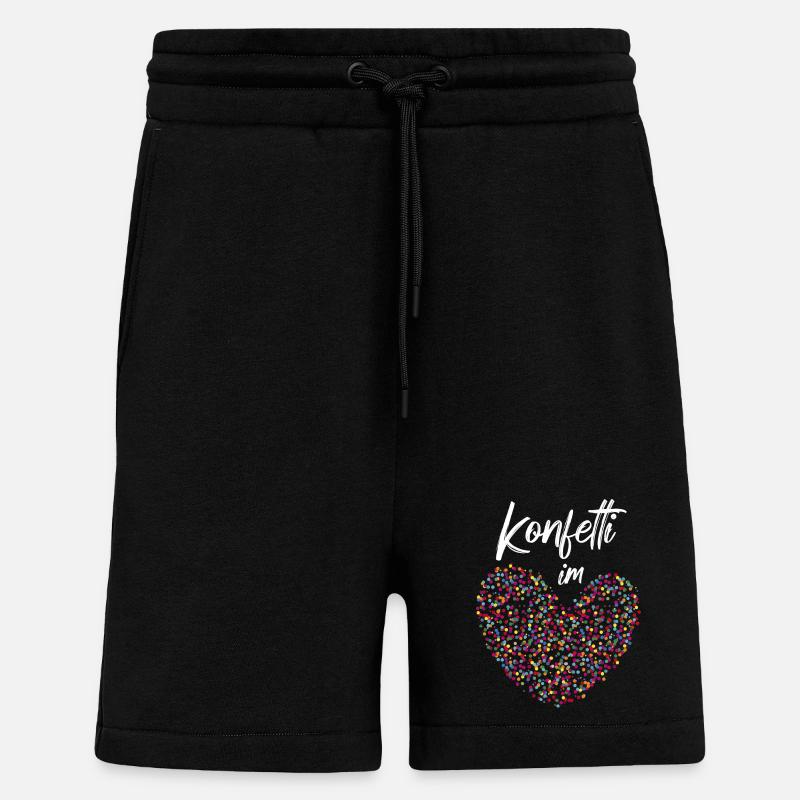 Stimmung Konfetti Fasching Karneval Silvester - Shorts - made by SPREAD - SOLID BLACK