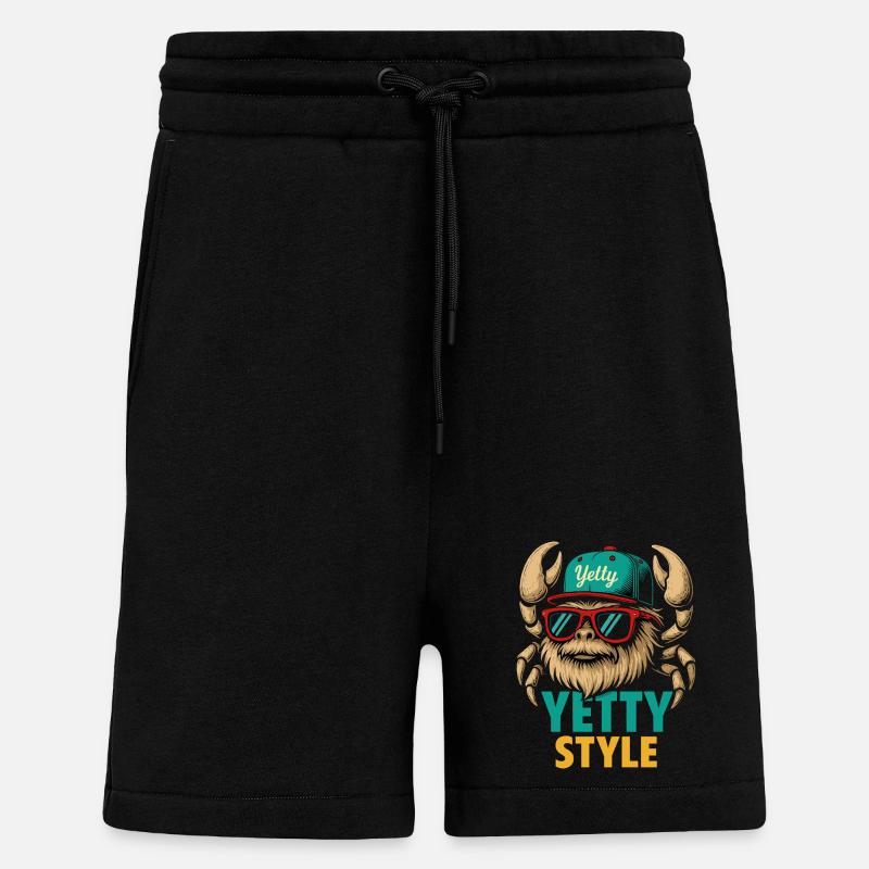 Graphisme Yeti Style Yetty - Short bio décontracté fabriqué en UE - SOLID BLACK